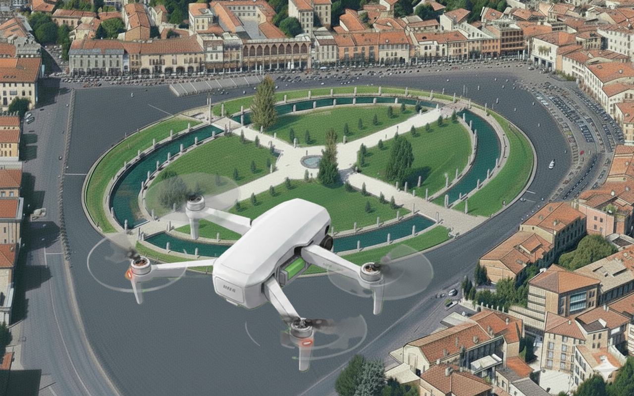Drone in volo per rilievi